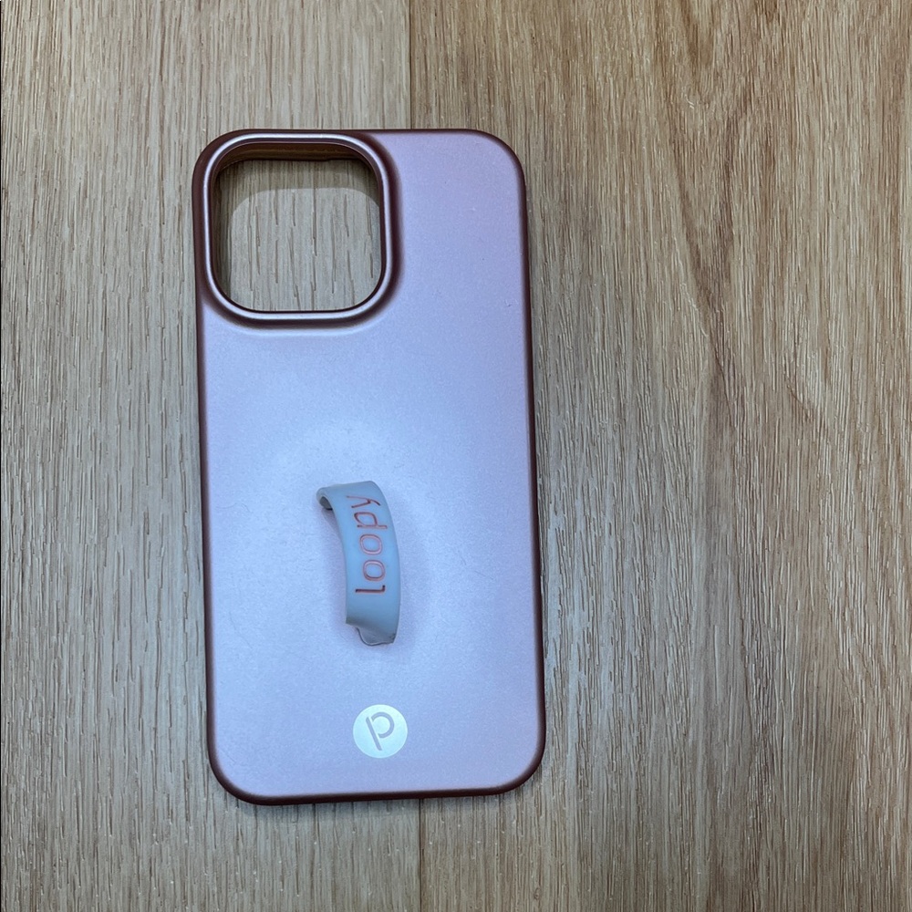 Loopy Case Pink Rose Gold Phone Case with Finger Loop iPhone 14 Pro Max